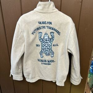Human Made Fleece Zip Jacket Gears for Futuristic Teenagers Japan Nigo Large